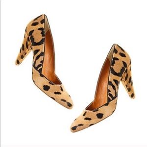 Madewell real leather leopard pumps